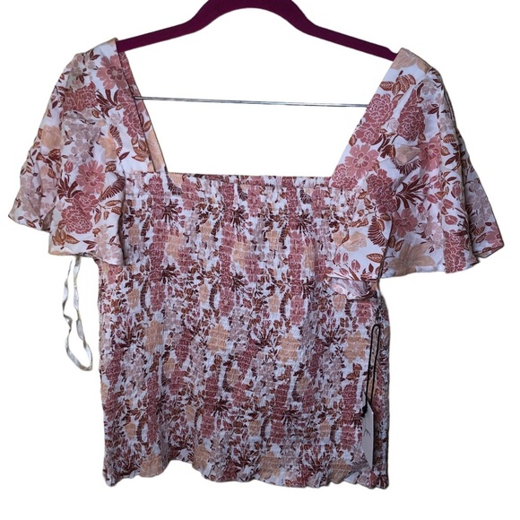 Japna floral cottagecore butterfly sleeve top size XL Juniors - Picture 1 of 6